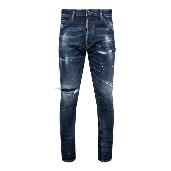 Blue skinny jeans with paint spots                                                                                                                    Dsquared2 S74LB1051 back