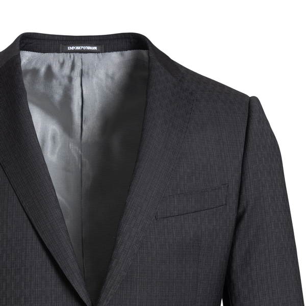 Elegant black suit with texture Emporio Armani | Ratti Boutique
