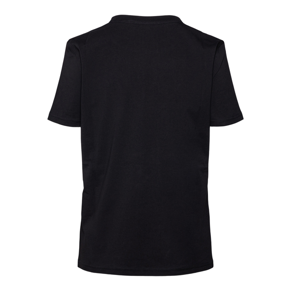 T-shirt nera con stampa lucida a tono                                                                                                                  davanti