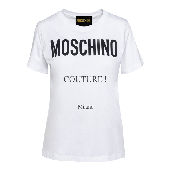 White T-shirt with brand name                                                                                                                         Moschino                                           0719 back