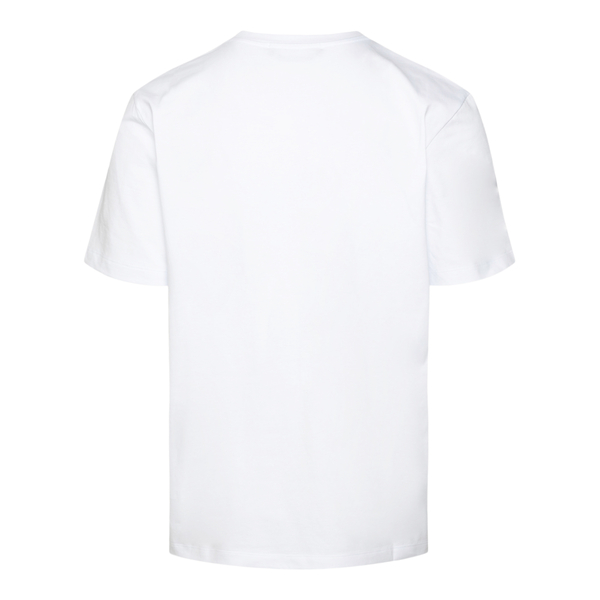 T-shirt bianca con logo e cuori                                                                                                                        davanti