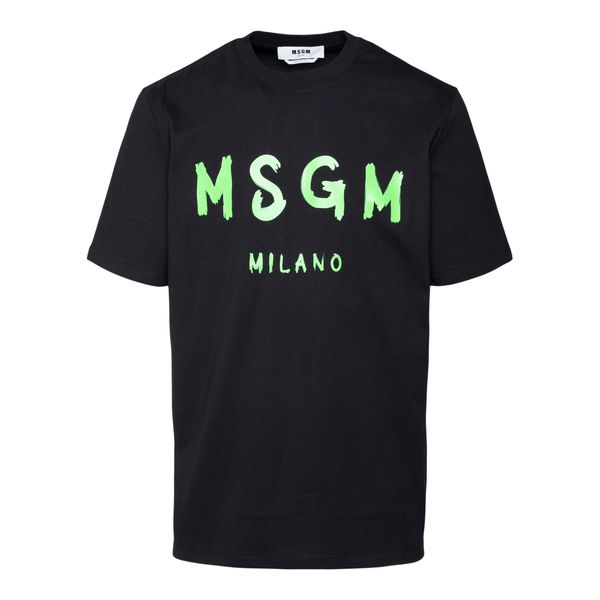 Black T-shirt with green logo                                                                                                                         Msgm 3240MM510F back