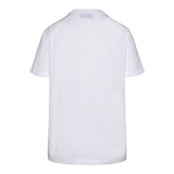 T-shirt bianca con ricamo a tono                                                                                                                       davanti