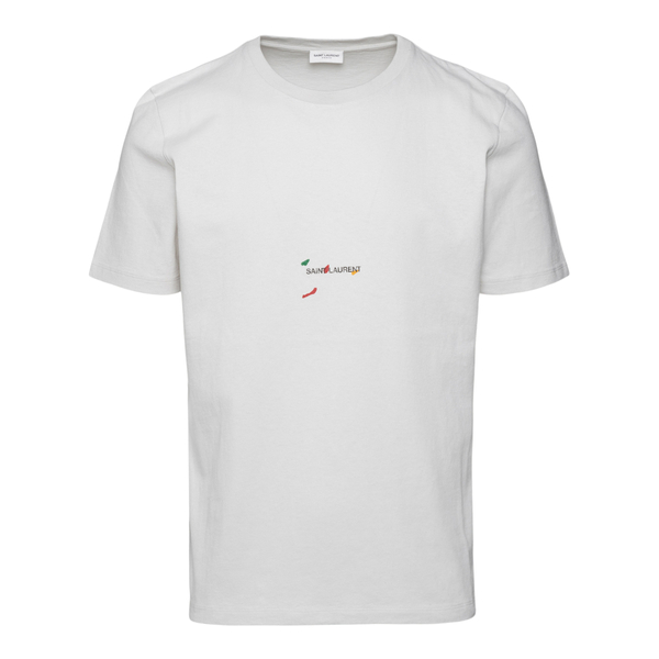 White T-shirt with paint stains                                                                                                                       Saint Laurent 686186 front