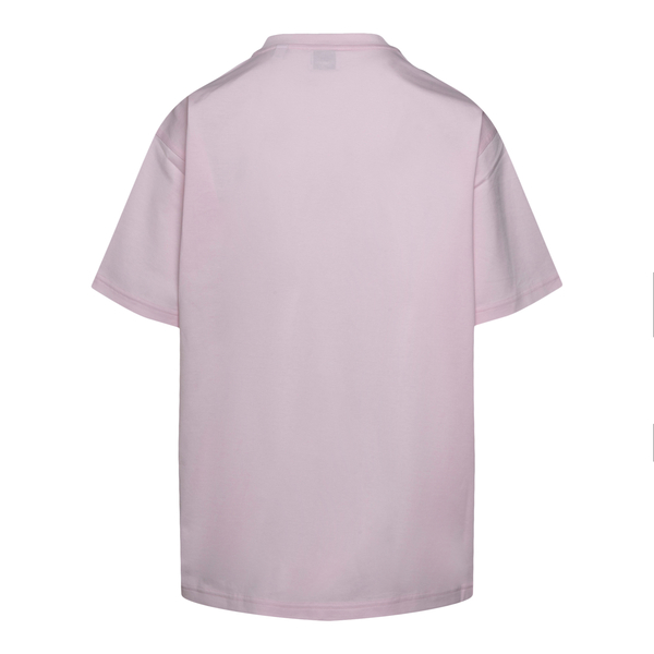 T-shirt rosa con patch logo                                                                                                                            davanti