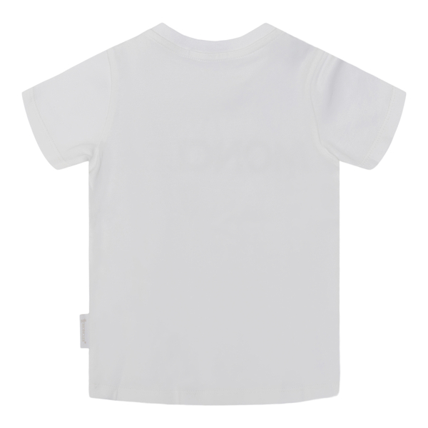 T-shirt bianca con stampa Moncler                                                                                                                      davanti