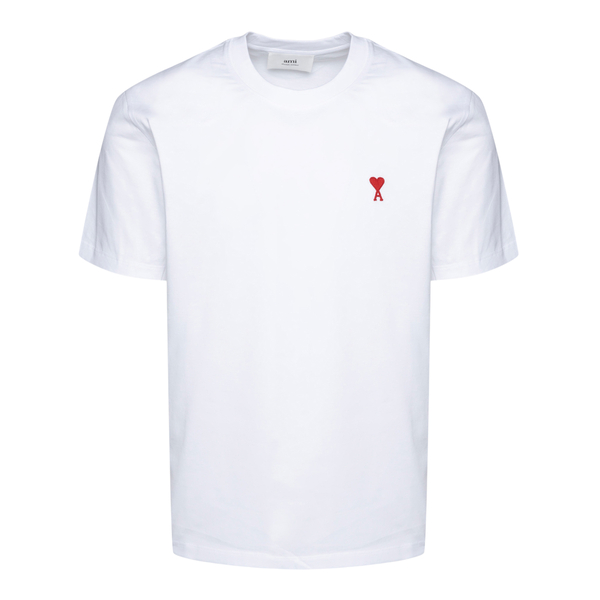 White T-shirt with logo embroidery                                                                                                                    Ami BFUTS001 front
