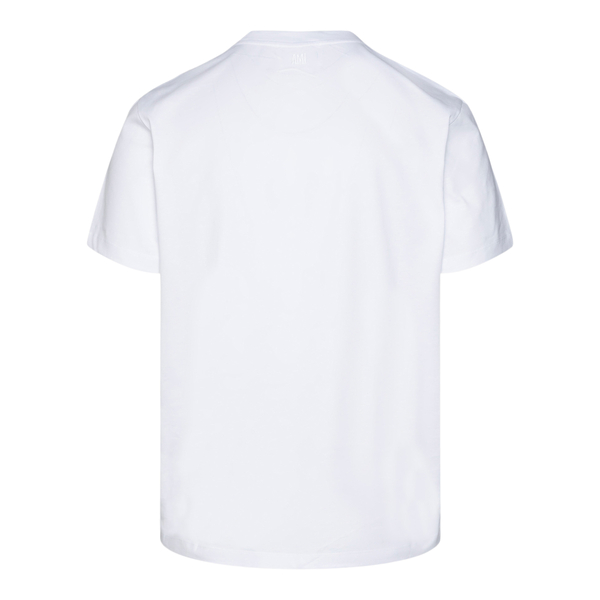 T-shirt bianca con ricamo logo                                                                                                                         davanti