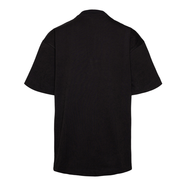 T-shirt nera con ricamo logo                                                                                                                           davanti