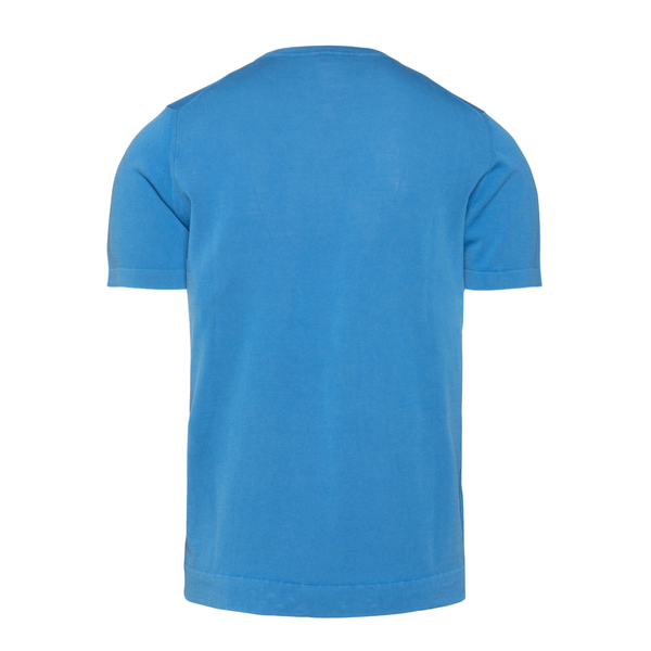 T-shirt azzurra minimal                                                                                                                                davanti