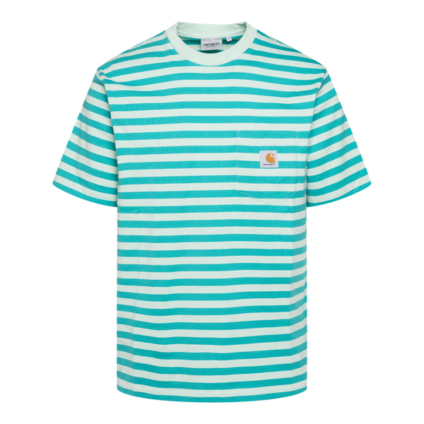 Blue striped T-shirt with logo Carhartt | Ratti Boutique