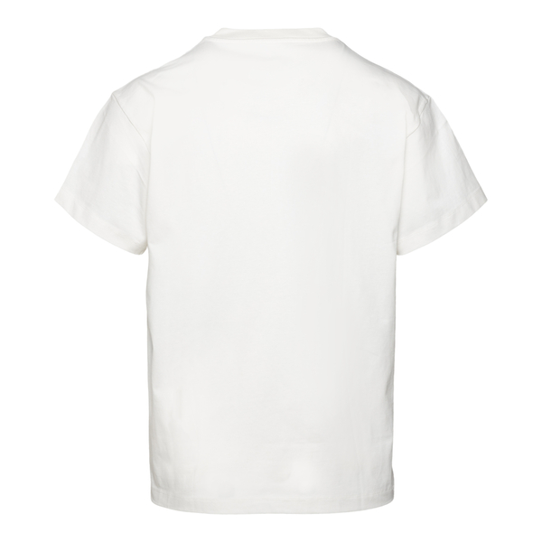 T-shirt bianca con targhetta logo                                                                                                                      davanti