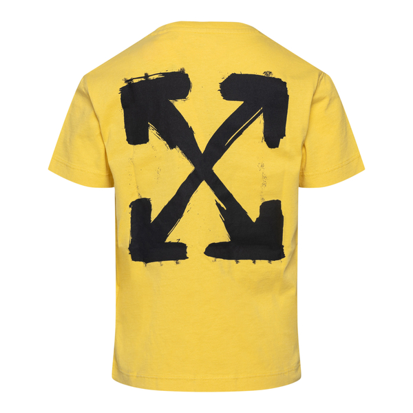 T-shirt gialla con nome brand e stampa Arrows                                                                                                          davanti