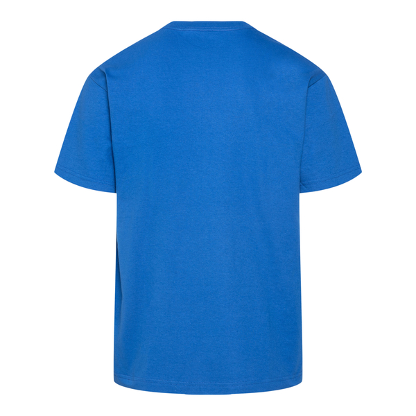 T-shirt blu con stampa fiori                                                                                                                           davanti