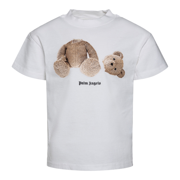 White T-shirt with teddy bear Palm Angels