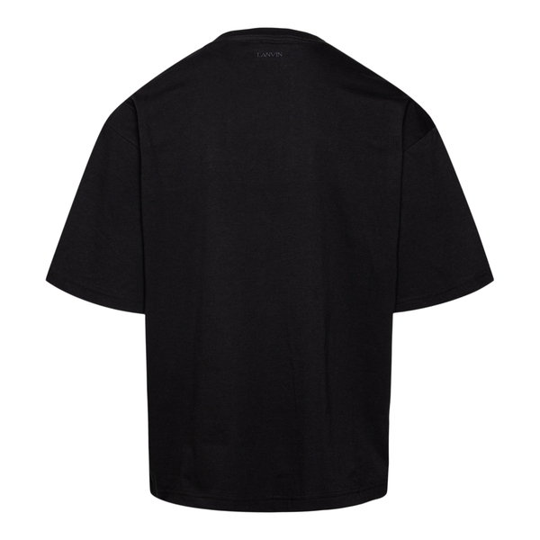 T-shirt nera con laccio colorato                                                                                                                       davanti