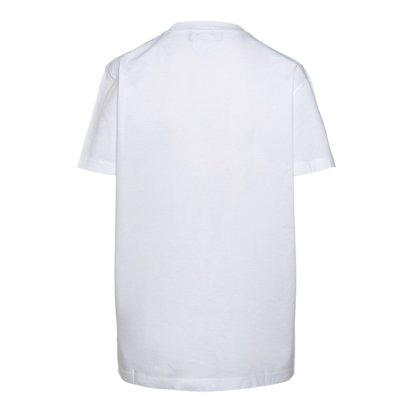 T-shirt bianca con stampa scritta                                                                                                                      davanti
