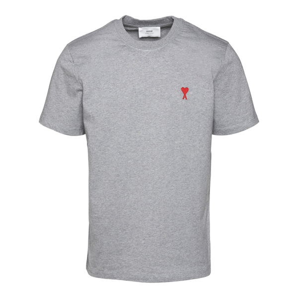 Grey T-shirt with embroidered logo                                                                                                                    Ami UTS001 front