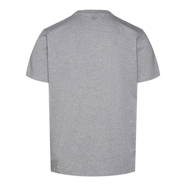 T-shirt grigia con logo ricamato                                                                                                                       davanti