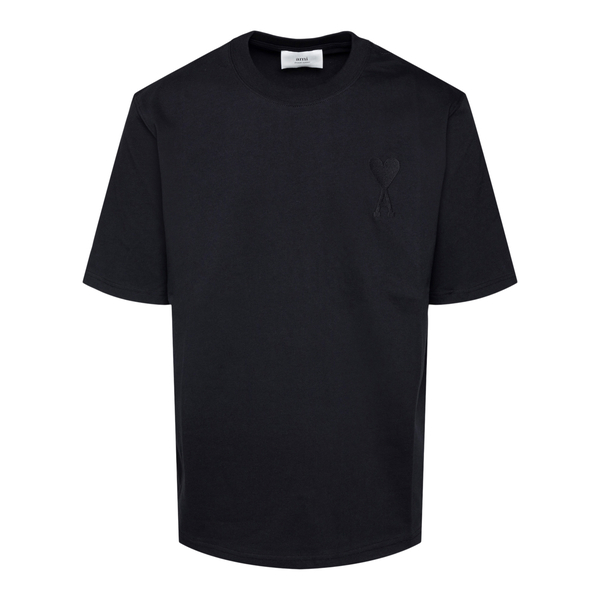 Black T-shirt with tonal logo                                                                                                                         Ami UTS002 front