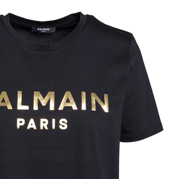 kaldenavn nabo Wetland Black T-shirt with gold logo Balmain | Ratti Boutique