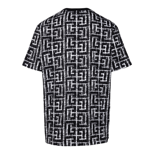 T-shirt bicolore con pattern geometrico                                                                                                                davanti