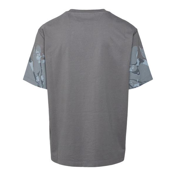 T-shirt grigia con stampa effetto vernice                                                                                                              davanti