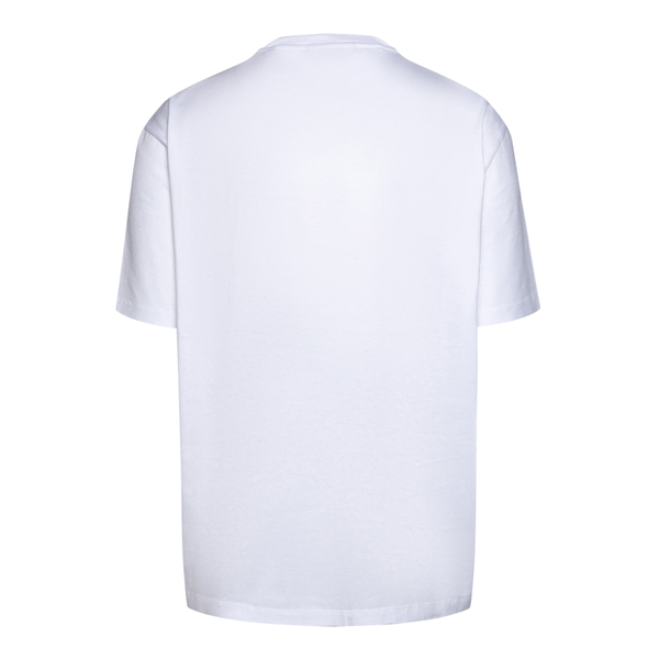 T-shirt bianca con nome brand                                                                                                                          davanti