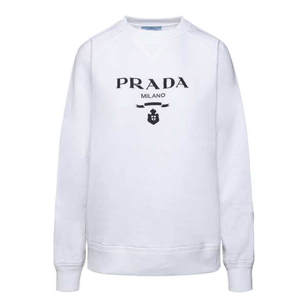 White sweatshirt with brand name print                                                                                                                Prada 134645 back