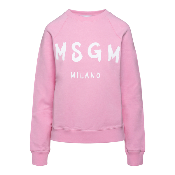 Pink sweatshirt with brand name                                                                                                                       Msgm 2000MDM513 front