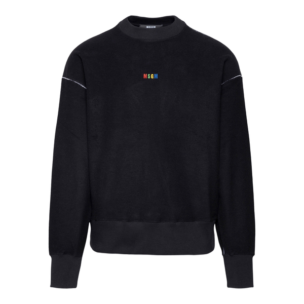 Black sweatshirt with multicolored logo                                                                                                               Msgm 3240MM108 back
