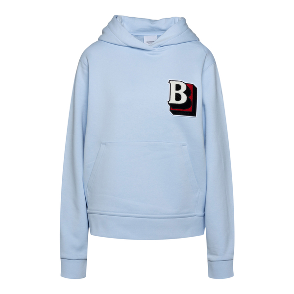 Light blue sweatshirt with logo patch                                                                                                                 Burberry 8050944 front