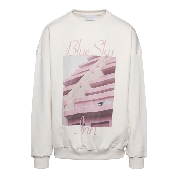 White sweatshirt with photographic print                                                                                                              Blue Sky Inn BS2102CN003 front