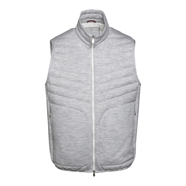 Vest sweatshirt in light grey                                                                                                                         Brunello Cucinelli MJ802P107 back