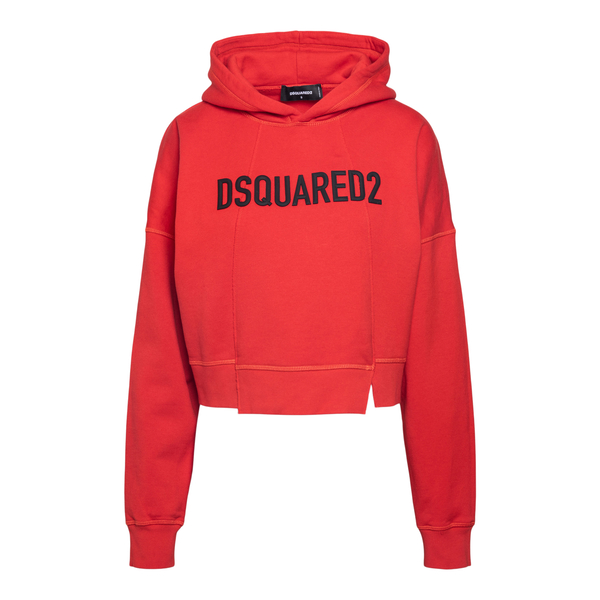 Red crop sweatshirt with brand name                                                                                                                   Dsquared2 S75GU0393 front