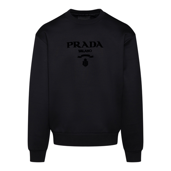 Black sweatshirt with brand name                                                                                                                      Prada UJL207 front