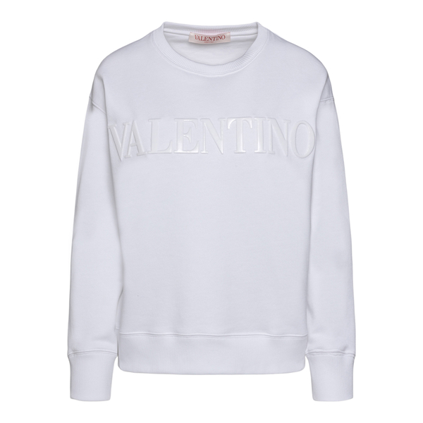White sweatshirt with matching brand name                                                                                                             Valentino XB3MF14Y front
