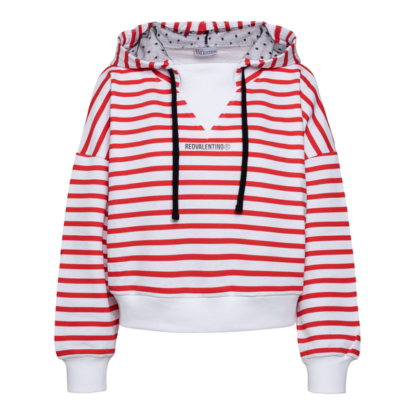 Striped hooded sweatshirt                                                                                                                             Red Valentino XR3MF09H front
