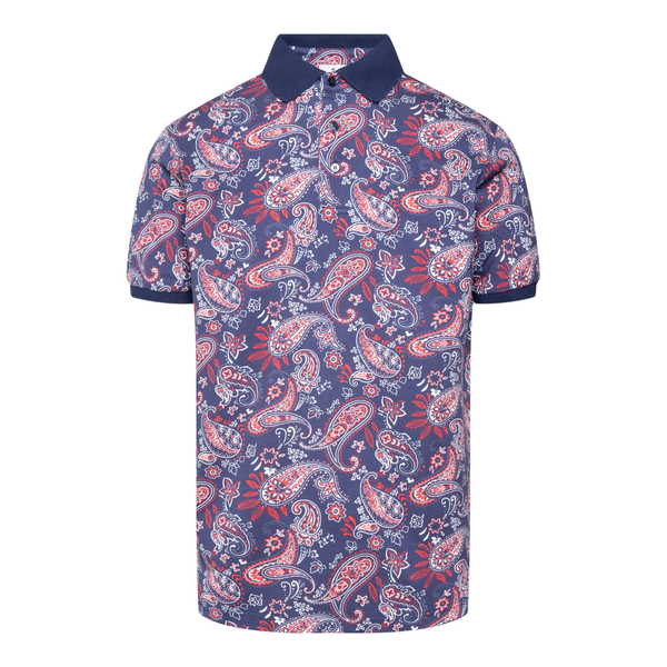 Blue polo shirt with paisley pattern                                                                                                                  Etro 1Y800 back