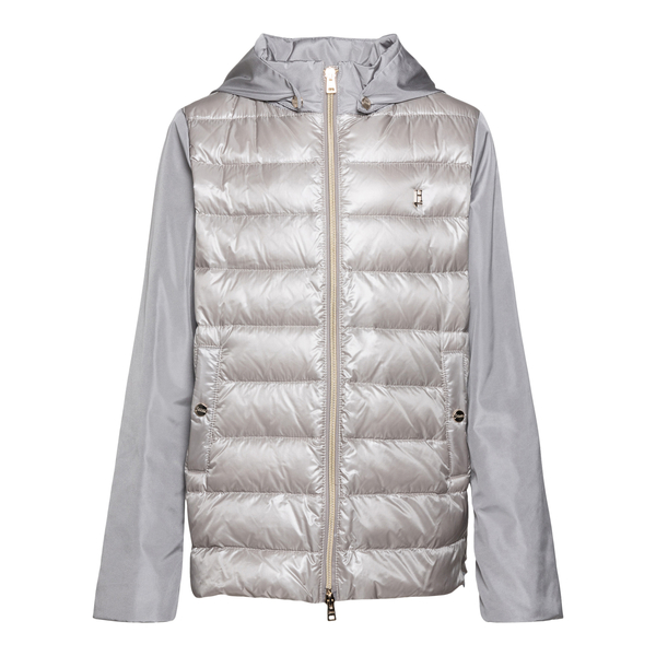Grey down jacket with contrasting sleeves                                                                                                             Herno PI000127G back