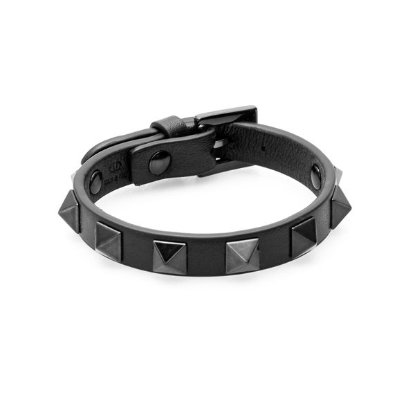 Valentino Garavani Leather Embellished Rockstud Bracelet | Harrods US