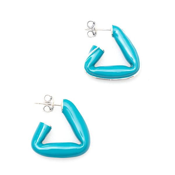 Triangular blue earrings                                                                                                                              Bottega Veneta 665786 front
