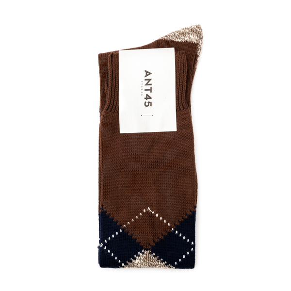 Brown rhombus socks Ant 45 | Ratti Boutique