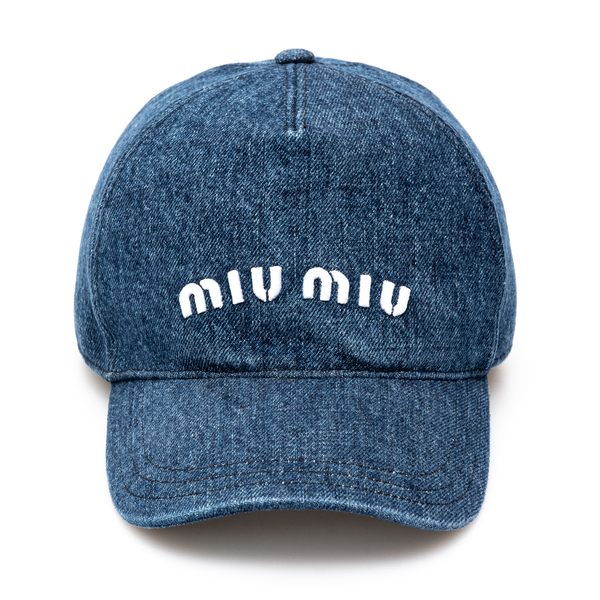 Blue baseball cap with logo embroidery                                                                                                                Miu Miu 5HC179 front