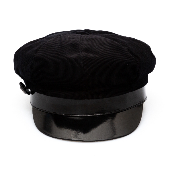 Black baker boy hat with button                                                                                                                       Emporio Armani 637383 front