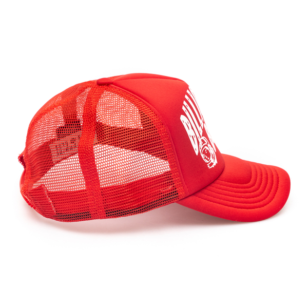 Cappello da baseball rosso con stampa                                                                                                                  davanti