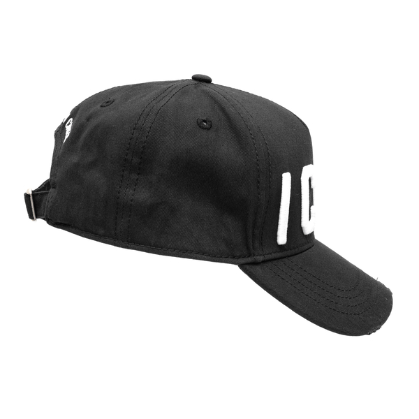 Cappello da baseball nero con ricamo brand                                                                                                             davanti