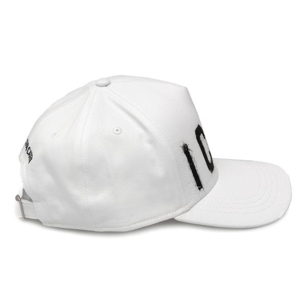 Cappello da baseball bianco con stampa                                                                                                                 davanti