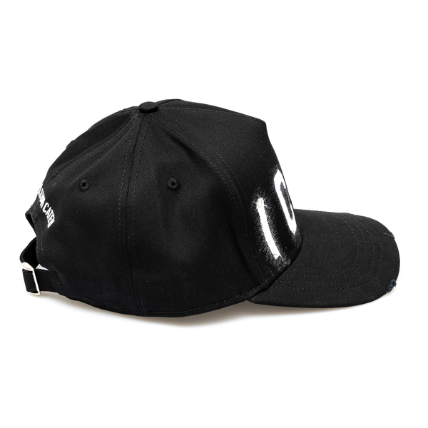 Cappello da baseball nero con stampa stencil                                                                                                           davanti