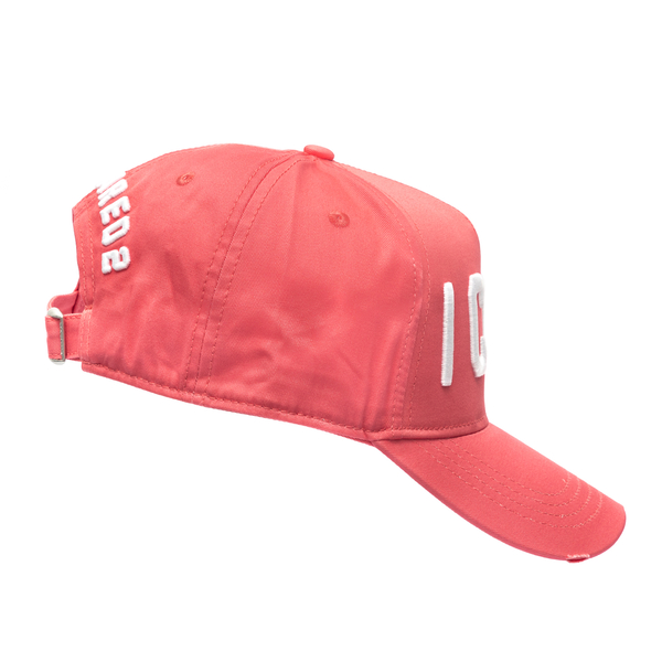 Cappello da baseball rosa con ricami                                                                                                                   davanti